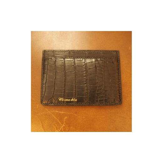 ふるさと納税 財布 福岡県 福岡市  福岡市 Cornoblu　クロコダイル　総手縫いによるミニマムウォレットの画像