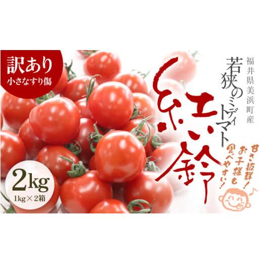 ふるさと納税 福井県 美浜町 [期間限定][訳あり] 福井県美浜町産 若狭のミディトマト『紅い鈴』合計約2kg(約1kg × 2箱)[2024年6月上旬まで発送][産…