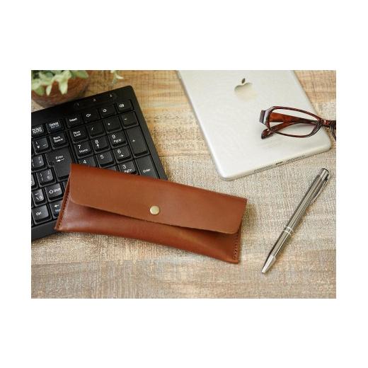 ふるさと納税 文房具・玩具 兵庫県 神戸市 本革 ペンケース brique-ブリック ダークブラウン ダークブラウン