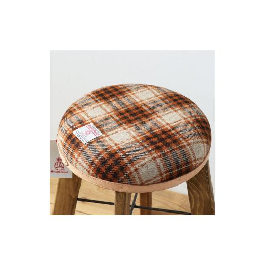 ふるさと納税 木工品・竹工品 和歌山県 有田川町 ハイスツール ライトブラウン＆ブラウンチェック HARRIS TWEED（ハリスツイード） 家具 ライトブラウン＆ブラ…の画像