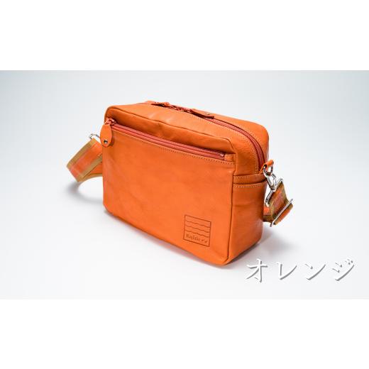 ふるさと納税 カバン ショルダーバッグ 埼玉県 草加市 オレンジ 箱型ショルダー ヌメゴート 山羊革 ゴート革 バッグ 革 ショルダーバッグ プレゼント 3色 | …