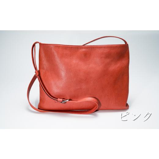 ふるさと納税 カバン ショルダーバッグ 埼玉県 草加市 ピンク 横長サコッシュ | 埼玉県 草加市 職人 手作業 上質 ギフト お祝い お洒落 革職人会山羊革 ゴー…