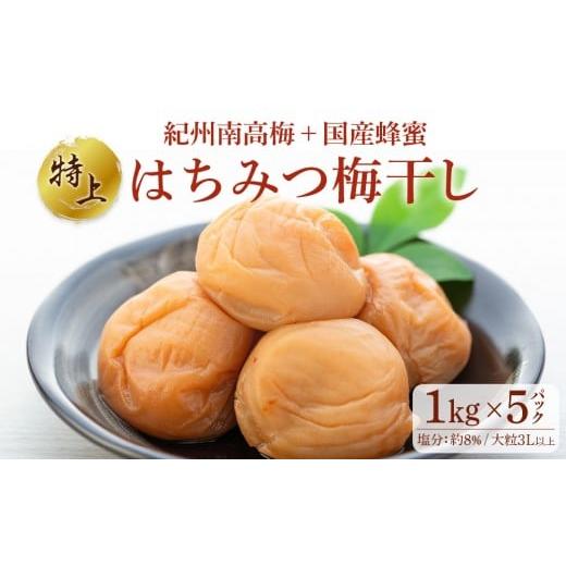 ふるさと納税 加工品等 梅干 和歌山県 上富田町 極上 紀州南高梅 はちみつ 梅干し 3L サイズ以上 合計 5kg ( 1kg × 5パック ) 塩分約8％ 化粧箱入り_1