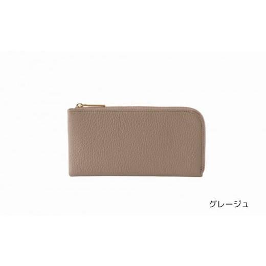 ふるさと納税 ファッション 東京都 台東区  牛革 レディース長財布 Lファスナー （カラー：グレージュ） グレージュの画像