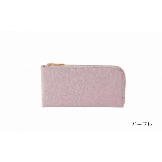 ふるさと納税 ファッション 東京都 台東区  牛革 レディース長財布 Lファスナー （カラー：パープル） パープルの画像