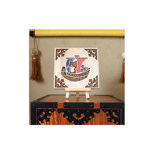 ふるさと納税 木工品・竹工品 山形県 酒田市 ねこけしプレート（桐）1枚 SB0443_5