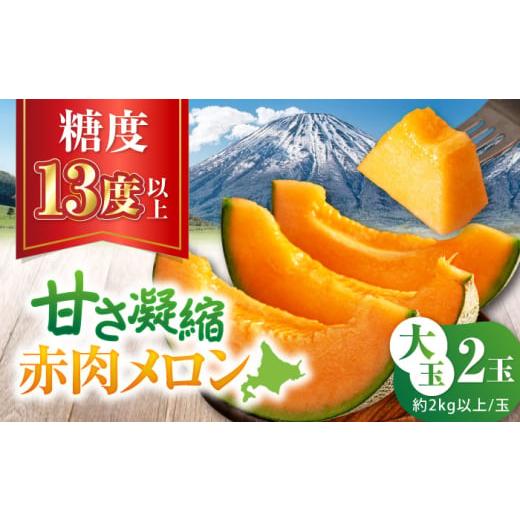 ふるさと納税 メロン メロン赤肉 北海道 喜茂別町 2026年7月下旬以降順次発送 赤肉メロン 大玉2玉 [喜茂別町] ニセコビュープラザ直売会協同組合 メロン め…