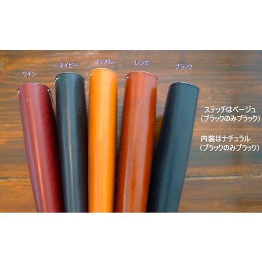 ふるさと納税 財布 山口県 山陽小野田市 本革製長財布（コインケースなし）ネイビー F6L-381 ネイビーの画像