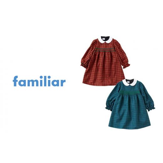 ふるさと納税 服 子ども 兵庫県 西脇市 ファミリア(familiar) ワンピース(240391) カラー:XF サイズ:100 カラー:XF サイズ:100