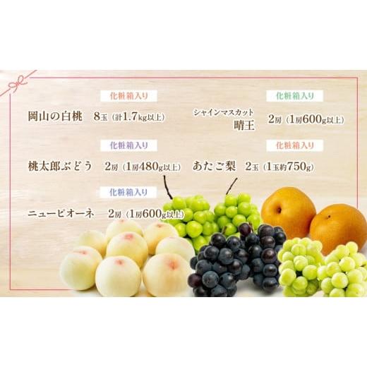 ふるさと納税 もも 岡山県 高梁市  No.5615-0475 フルーツ 定期便 2026年 先行予約 フルーツ王国 岡山を堪能 5回コース 桃 もも 葡萄 ぶどう 梨 なし岡山県産 …_2
