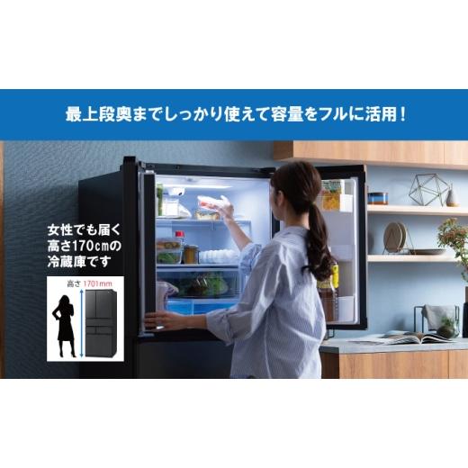 ふるさと納税 キッチン家電 宮城県 大河原町 冷蔵庫 庫内カメラ付き 453L IRSN-C45A-B ブラック 大型 大型冷蔵庫 両開き 6ドア フレンチドア 2段冷凍室 171L …の画像