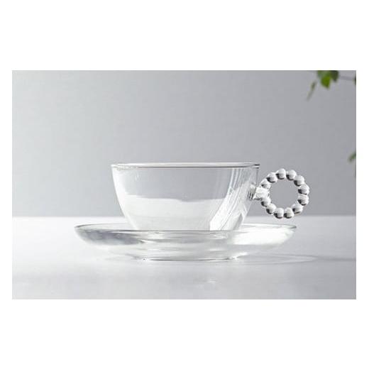 ふるさと納税 食器・グラス セット 茨城県 古河市 HARIO ティーポット＆カップ・ソーサー 2客セット「サークルR」シリーズ［TEO-70-OV］［HTW-CS-C-R］｜ハリ…の画像