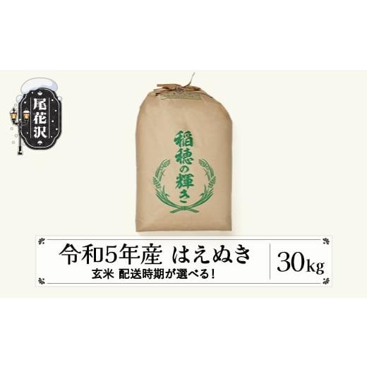 ふるさと納税 山形県 尾花沢市 米 30kg はえぬき 玄米 令和5年産 2024年9月下旬 kb-hagxa30-9s 令和6年9月下旬発送