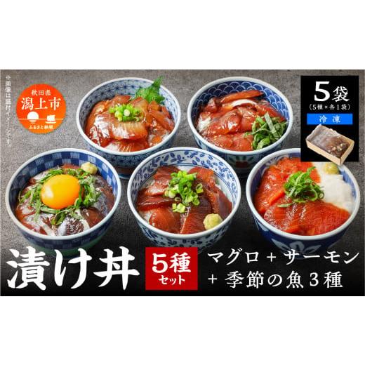 ふるさと納税 マグロ 秋田県 潟上市 [レビューキャンペーン実施中]海鮮漬け丼セット 5種×1袋 60g×5袋 計300g 食べ比べ 訳アリ 訳あり 簡易包装 冷凍 海鮮…