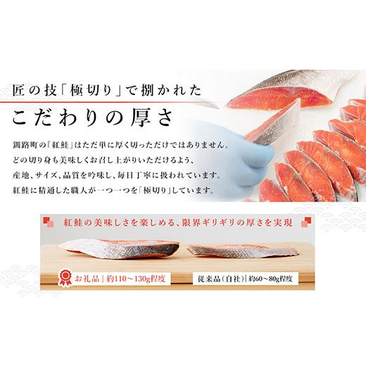 ふるさと納税 魚貝類 鮭 北海道 釧路町  定期便 4ヶ月連続 紅鮭 切身 2切れ×10パック 計20切れ 半身 2kg以上｜ 魚のプロの極切り 個包装 小分け ロシア産 鮭 …_4