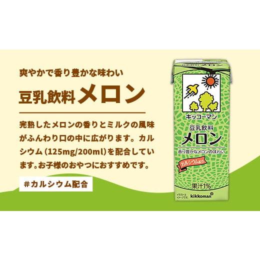 ふるさと納税 飲料類 茨城県 五霞町  定期便3回 合計200ml×54本 豆乳飲料 メロン 200ml ／ 飲料 キッコーマン 健康 メロン 豆乳 豆乳飲料 大豆 パック セット…_2