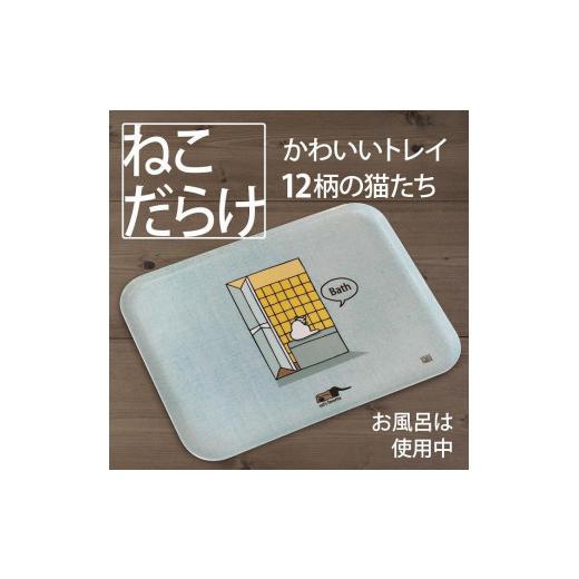ふるさと納税 雑貨・日用品 和歌山県 海南市 ネコダラトレイM角「お風呂は使用中」 ネコだらけ トレー 猫グッズ お風呂は使用中