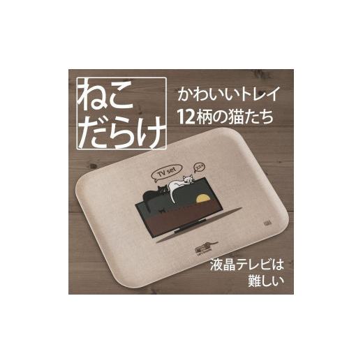 ふるさと納税 雑貨・日用品 和歌山県 海南市 ネコダラトレイM角「液晶テレビは難しい」 ネコだらけ トレー 猫グッズ 液晶テレビは難しい