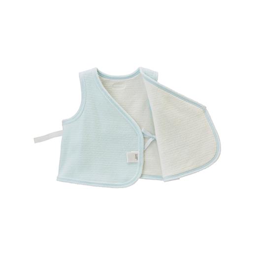 ふるさと納税 服 子ども 大分県 玖珠町 ミキハウス ベビー 無撚糸 パイルボーダー 胴着 ( ブルー ) ミキハウス ベビー服 ベビーベスト ベスト 無撚糸 綿 パイ…_3
