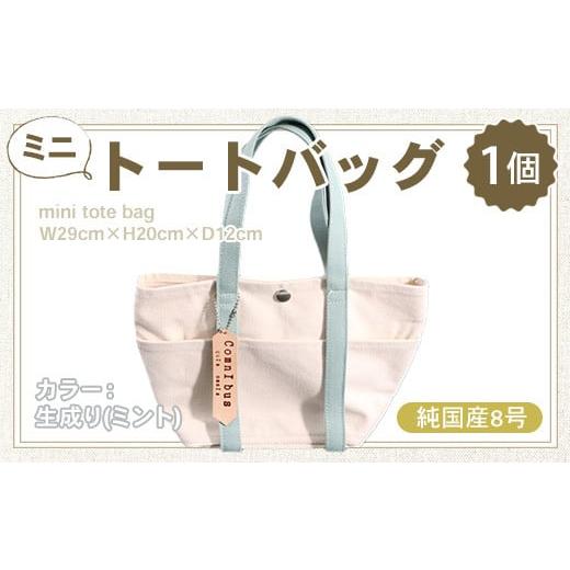 ふるさと納税 雑貨・日用品 滋賀県 愛荘町 純国産 ミニ トートバッグ 生成り(ミント) 帆布 BI001-7 生成り(ミント)
