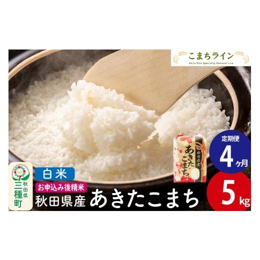 ふるさと納税 米 あきたこまち 秋田県 三種町 《定期便4ヶ月》 白米 あきたこまち 5kg 秋田県産 令和7年産 こまちラインの画像