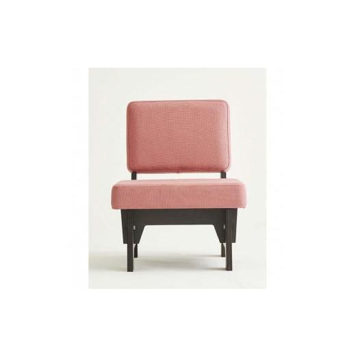 ふるさと納税 家具 和歌山県 海南市 キャンバスピンク×フレームブラック 高品質な一人掛け組み立てソファ ピンク・フレームブラック