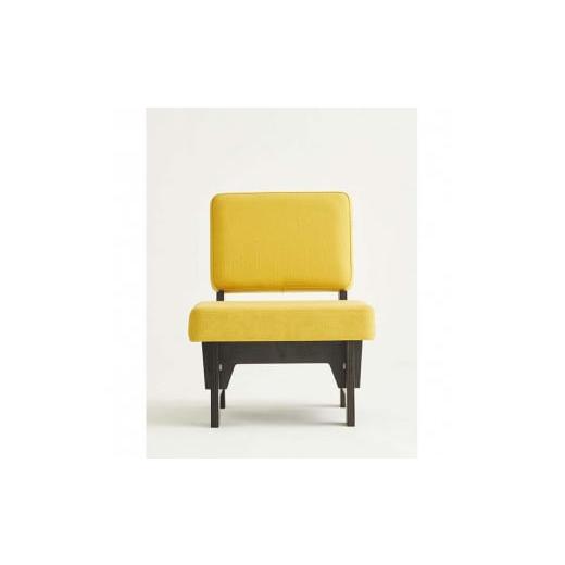 ふるさと納税 家具 和歌山県 海南市 キャンバスイエロー×フレームブラック 高品質な一人掛け組み立てソファ イエロー・フレームブラック