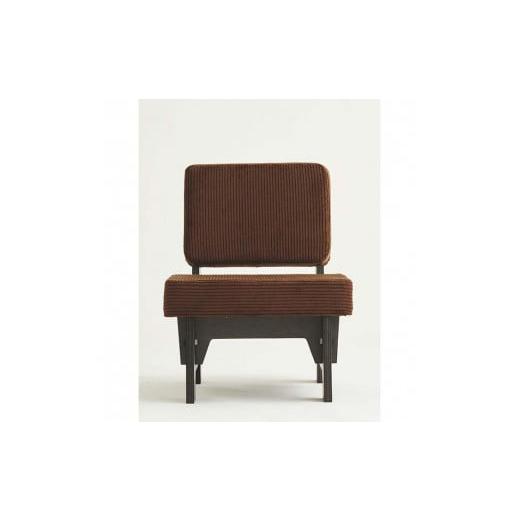 ふるさと納税 家具 和歌山県 海南市 コーデュロイこげ茶×フレームブラック 高品質な一人掛け組み立てソファ こげ茶・フレームブラック