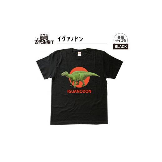 ふるさと納税 福島県 いわき市 恐竜・古代生物Tシャツ イグアノドン サイズXL(レギュラー) ブラック サイズXL