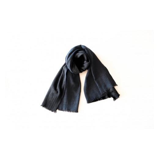 ふるさと納税 小物 ストール・マフラー 兵庫県 西脇市  播州織 Cotton Wool W- Face Muffler　Navy×black（ネイビー）（81-15） Navy×black（ネイビー）の画像