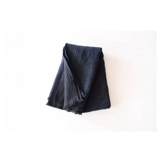 ふるさと納税 小物 ストール・マフラー 兵庫県 西脇市  播州織 Cotton Wool W- Face Muffler　Navy×black（ネイビー）（81-15） Navy×black（ネイビー）の画像