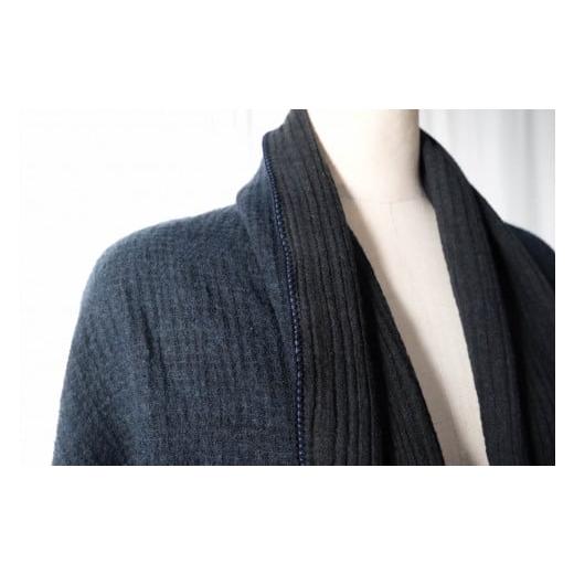 ふるさと納税 小物 ストール・マフラー 兵庫県 西脇市  播州織 Cotton Wool W- Face Muffler　Navy×black（ネイビー）（81-15） Navy×black（ネイビー）の画像