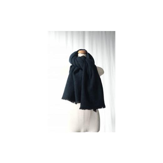 ふるさと納税 小物 ストール・マフラー 兵庫県 西脇市  播州織 Cotton Wool W- Face Muffler　Navy×black（ネイビー）（81-15） Navy×black（ネイビー）の画像