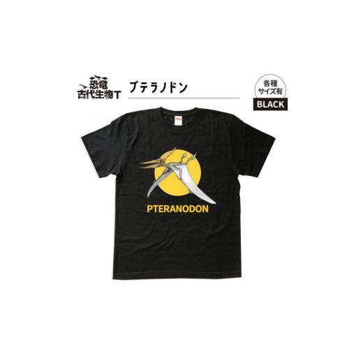 ふるさと納税 福島県 いわき市 恐竜・古代生物Tシャツ プテラノドン 042 サイズL(レギュラー) ブラック サイズL