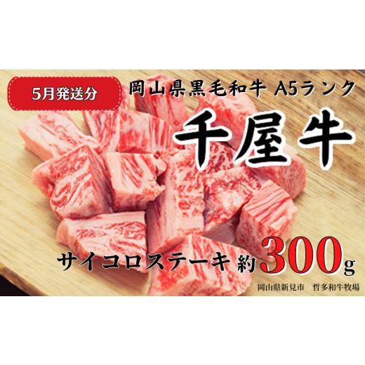 ふるさと納税 牛肉 ステーキ 岡山県 新見市 2026年5月発送 千屋牛 サイコロステーキ(約300g) 牧場直送便 A5ランク 2026年5月発送