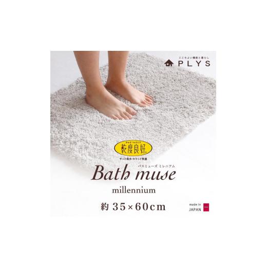 ふるさと納税 雑貨・日用品 和歌山県 海南市 グレー バスマット 35×60cm 乾度良好バスミューズミレニアム 吸水速乾 抗菌防臭 グレー