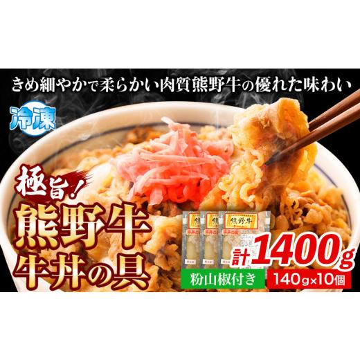 ふるさと納税 惣菜・レトルト 冷凍 和歌山県 日高町 牛丼 熊野牛 牛丼の具 10個セット(粉山椒付き)《30日以内に出荷予定(土日祝除く)》 和歌山県 日高町 熊野…_1