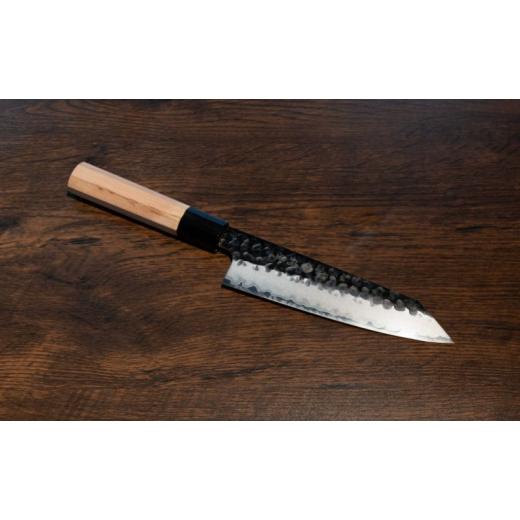 高村刃物製作所 特注品レッドハンドル 打雲 花 ダマスカス 筋引き27cm