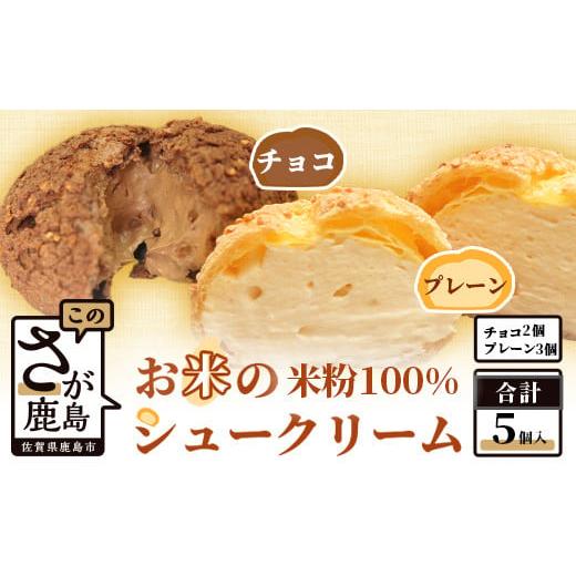 ふるさと納税 焼菓子・チョコレート 佐賀県 鹿島市 お米のシュークリーム詰め合わせ(プレーン3個・チョコ2個)AA-41 米粉 チョコレート シュークリーム 贈り…