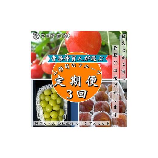 ふるさと納税 果物類 さくらんぼ 山形県 山形市 定期便3回 青果仲買人が選ぶ 山形旬のフルーツ3選 さくらんぼ・秋姫・シャインマスカット 令和8年産先行予約 …