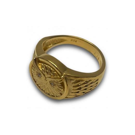 ふるさと納税 アクセサリー リング 山梨県 甲府市 サイズ:19号 [ 甲府ジュエリー ]K24 フクロウダイヤリング(15047321) サイズ:19号