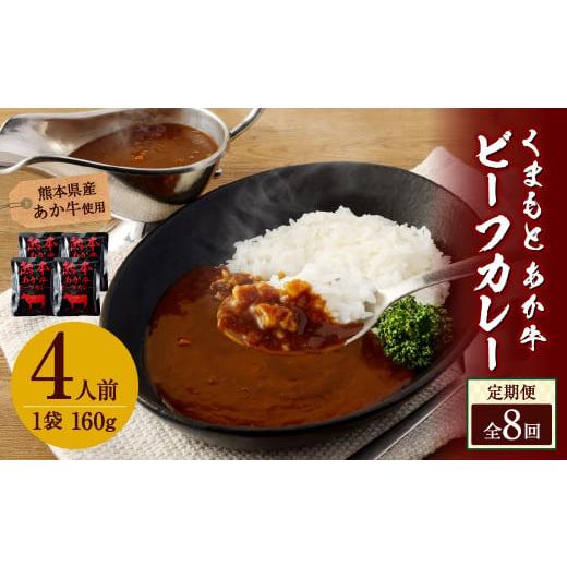 ふるさと納税 加工品等 レトルト 熊本県 水俣市  8ヶ月定期便 熊本県産あか牛使用 くまもとあか牛 ビーフカレー 4人前 計640g(160g×4袋)の画像
