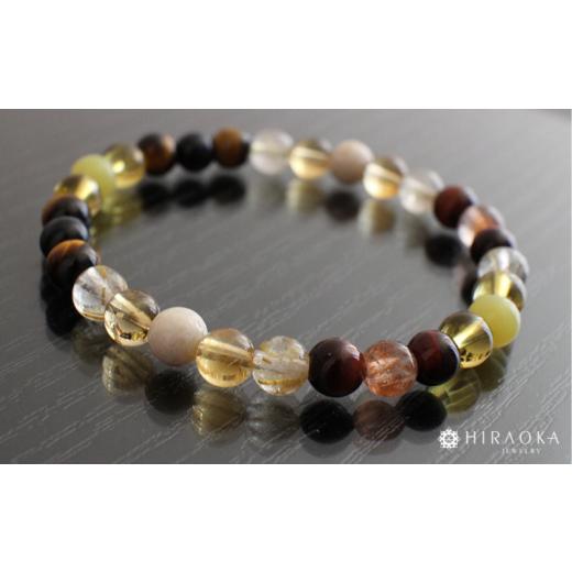 ふるさと納税 アクセサリー ブレスレット 高知県 須崎市 最強金運 集大成パワーストーンブレスレット(金運01)・6mm玉 (17.4cm) 17.4cm