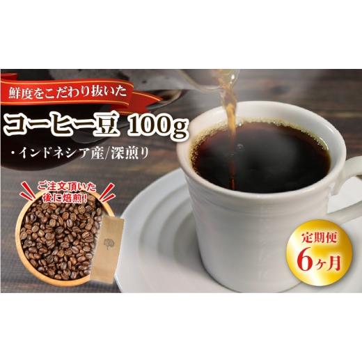 ふるさと納税 コーヒー コーヒー豆 岩手県 大船渡市 6ヶ月/定期便 自家焙煎 コーヒー 豆 100g インドネシア 深煎り インドネシア 6ヶ月定期便 寄附額19000円…