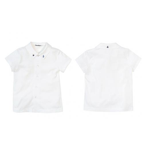 ふるさと納税 服 子ども 秋田県 横手市 ファミリア(familiar)シャツ（半袖）(80cm)ホワイト(WH) 240223 子供服 子供用品 子ども服 子ども用品 ファミリア fami…の画像