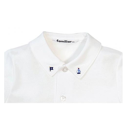 ふるさと納税 服 子ども 秋田県 横手市 ファミリア(familiar)シャツ（半袖）(80cm)ホワイト(WH) 240223 子供服 子供用品 子ども服 子ども用品 ファミリア fami…の画像
