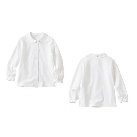ふるさと納税 服 子ども 秋田県 横手市 ファミリア(familiar)ブラウス（長袖）(80cm)ホワイト(WH) 240222 子供服 子供用品 子ども服 子ども用品 ファミリア fa…の画像