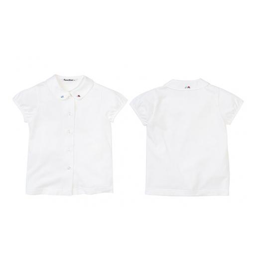 ふるさと納税 服 子ども 秋田県 横手市 ファミリア(familiar)ブラウス（半袖）(80cm)ホワイト(WH) 240225 子供服 子供用品 子ども服 子ども用品 ファミリア fa…の画像