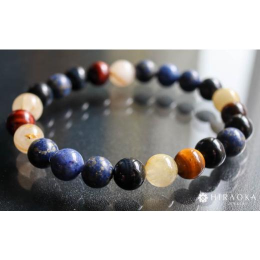 ふるさと納税 アクセサリー ブレスレット 高知県 須崎市 富と収入UPパワーストーンブレスレット(金運03)・8mm玉 (21.6cm) 21.6cm