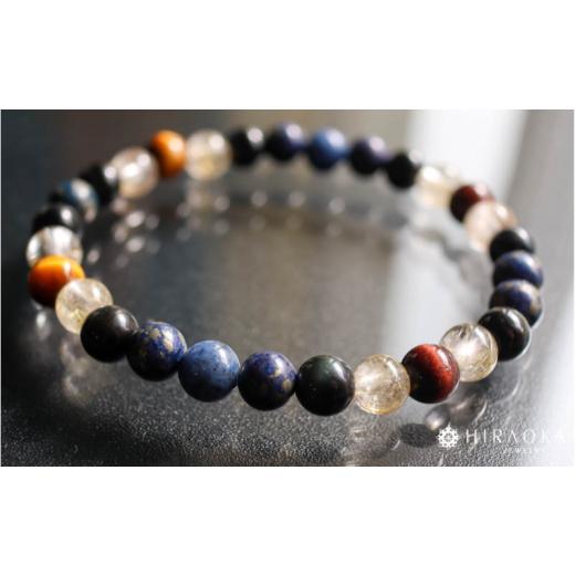 ふるさと納税 アクセサリー ブレスレット 高知県 須崎市 富と収入UPパワーストーンブレスレット(金運03)・6mm玉 (17.4cm) 17.4cm